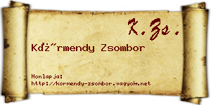 Körmendy Zsombor névjegykártya