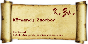Körmendy Zsombor névjegykártya